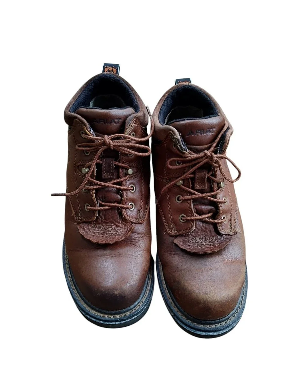 Ariat Brown Leather Lace-Up Ankle Work Boots